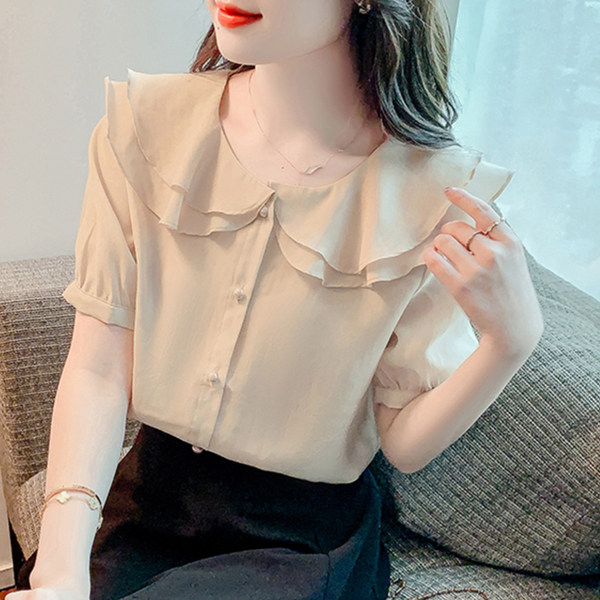 เสื้อลูกไม้ แขนสั้น