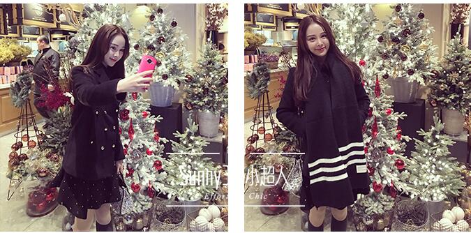 เสื้อโค้ทกันหนาว สีดำ ทรงพอดีตัว แบบนักเรียนเกาหลี ใครชอบแนวนี้พลาดไม่ได้ค่า เนื้อผ้าสำลี+สักกะหลาด บุซับในกันลม ผ้าไม่หนามาก ดำ