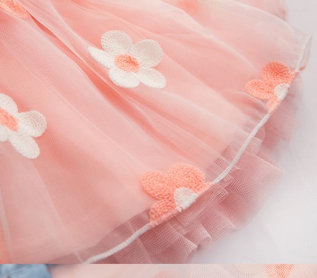 ชุดกระโปรงเด็กผู้หญิง 2 ขวบ อายุ 6 - 24 เดือน เดรสแขนกุด เสื้อยีนส์ กระโปรงขาว ติดดอกไม้ ชุดกระโปรง สไตล์ ลูกคคุณหนู ลดราคา 748031