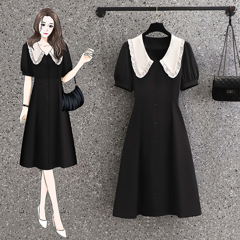 เดรสแขนสั้น มีไซส์ L-4XLอก 38-47 นิ้ว ใส่ได้ทั้งสาวหุ่นดีน่ารักจนถึงสาวอวบพลัสไซส์