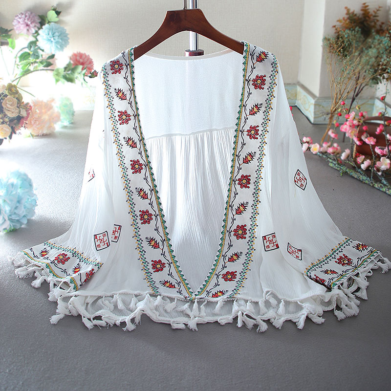 เสื้อลินิน เสื้อผ้าฝ้ายลินิน เสื้อเชิ้ตผ้าลินิน ปักลายสวยๆด้วยด้าย สไตล์VINTAGE BY Dreamroom