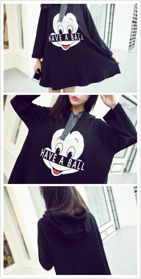 เสื้อแขนยาว สกรีนลายมิกกี้เมาส์ น่ารัก ผ้า cotton ไม่หนา ใส่เป็นเสื้อตัวยาวได้ค่ะ black