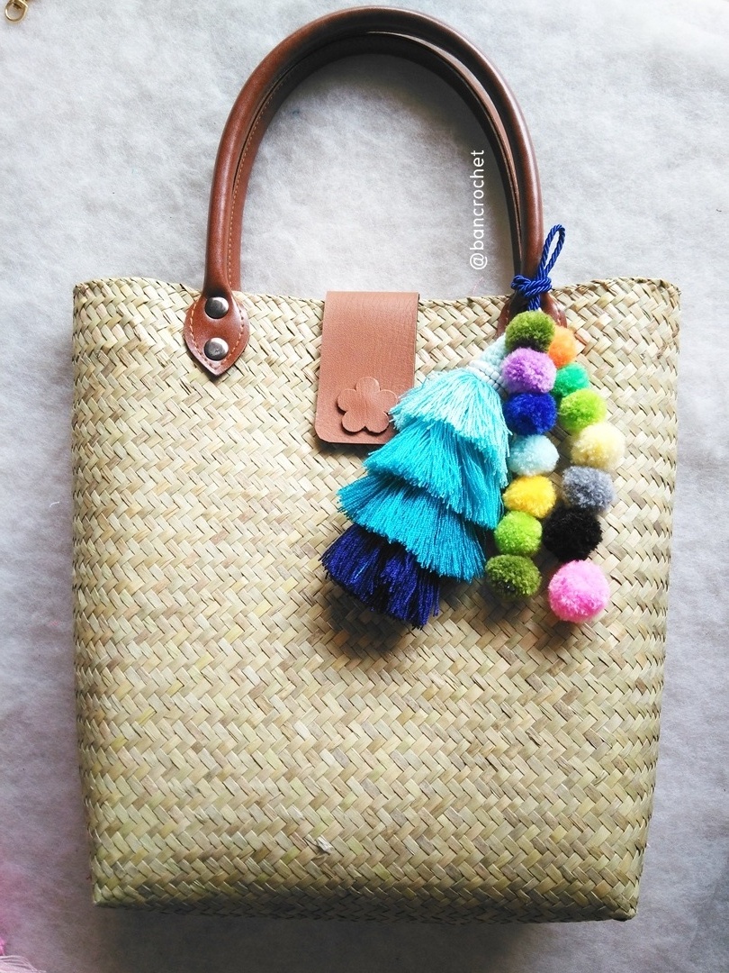 bancrochet กระเป๋ากระจูดสาน แถมที่แขวนกระเป๋า ขนาด 12*4*18 นิ้ว basket weave bags ธรรมชาติ 12*4*18นิ้ว