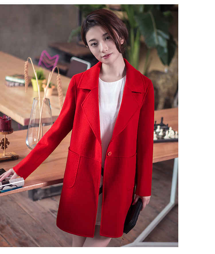 เสื้อโค้ท สไตล์เกาหลี ทรงคลาสสิค ใส่ง่ายเข้ากับทุกชุด กันหนาวได้ดี พร้อมส่ง สีแดง