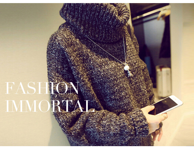 เสื้อไหมพรมคอเต่าตัวโคล่ง สีเทา ไหมพรมอุ่น ยืดได้เยอะ เรียบแต่เก๋