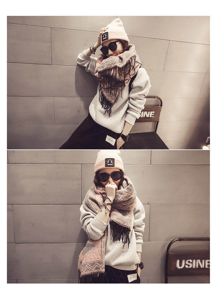 ผ้าพันคอ/ผ้าคลุมไหล่ กันหนาว เนื้อนุ่ม ลายชมพูเทา เกาหลี งานดีค่ะ พร้อมส่ง same pic