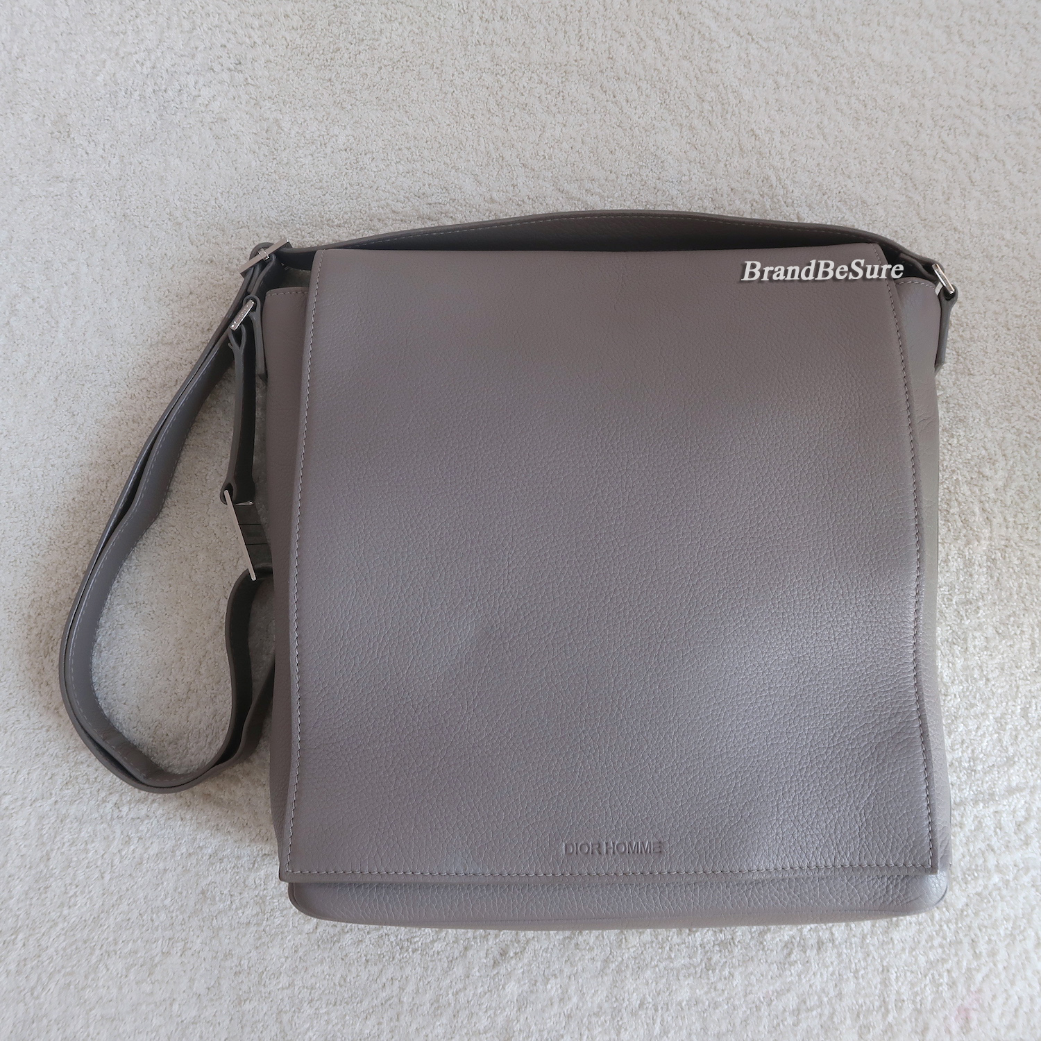 Dior Homme Grey Calfskin Messenger Bag