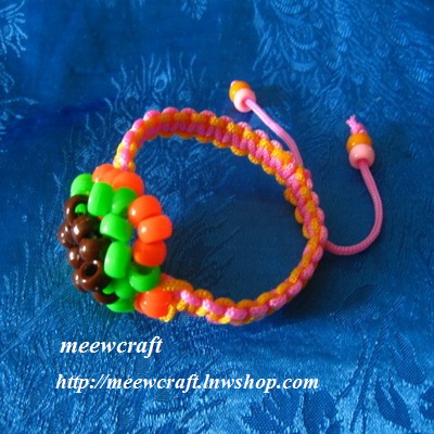 สร้อยข้อมือเชือกร่มแบบเลื่อนได้#Bra065 size8"