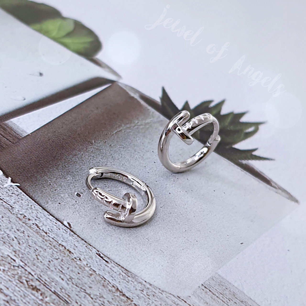 ต่างหูเงินแท้ S925 รุ่น Sincere ต่างหูห่วงตะปู สูง12mm เงินแท้ทั้งชิ้น Silver925 ต่างหูผู้ชายตุ้มหูเงินแฟชั่น