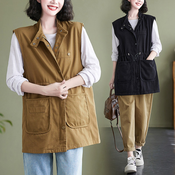 เสื้อทีเชิ้ตคนอ้วนผู้หญิงสไตล์คอตตอนลินินมีไซต์อก 47-48 นิ้ว