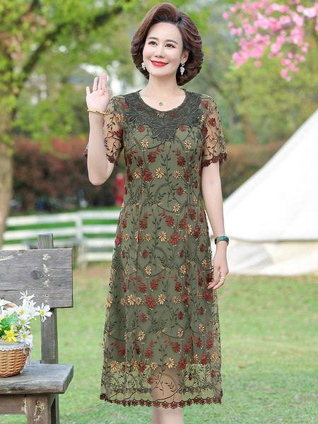 เดรสวัยผู้ใหญ่40-60ปี เดรสคุณแม่ ชุดเดรสทำงานวัยผู้ใหญ่ แบรนด์ MAMA DRESS