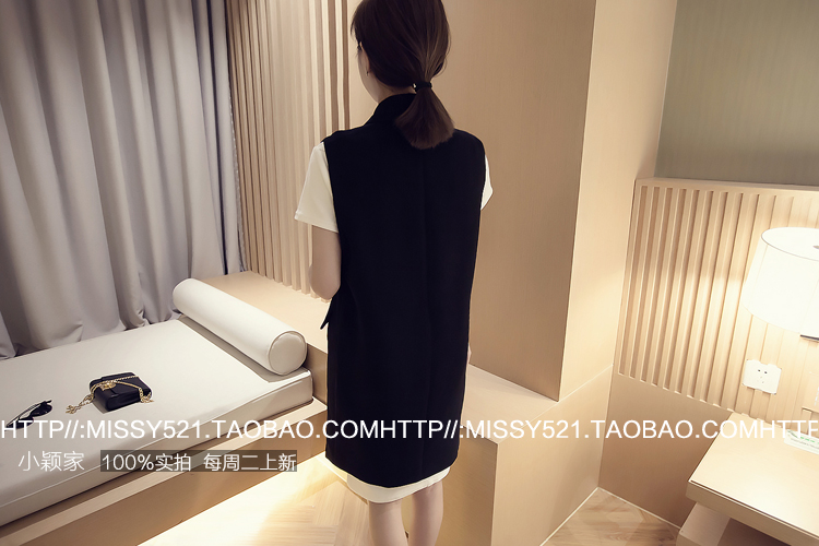 เสื้อคลุมแฟชั่นแขนกุด ตัวยาว เกาหลีมากๆ เรียกได้ว่างานดีแบบเก๋จ้า พร้อมส่งเลยน๊าา ดำ