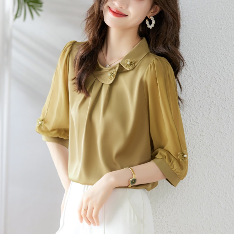 เสื้อเชิ้ตผู้หญิงแขนยาว เสื้อเชิ้ตผู้หญิงใส่ทํางาน 390 บาทต่อชิ้น ฟรีค่าจัดส่ง