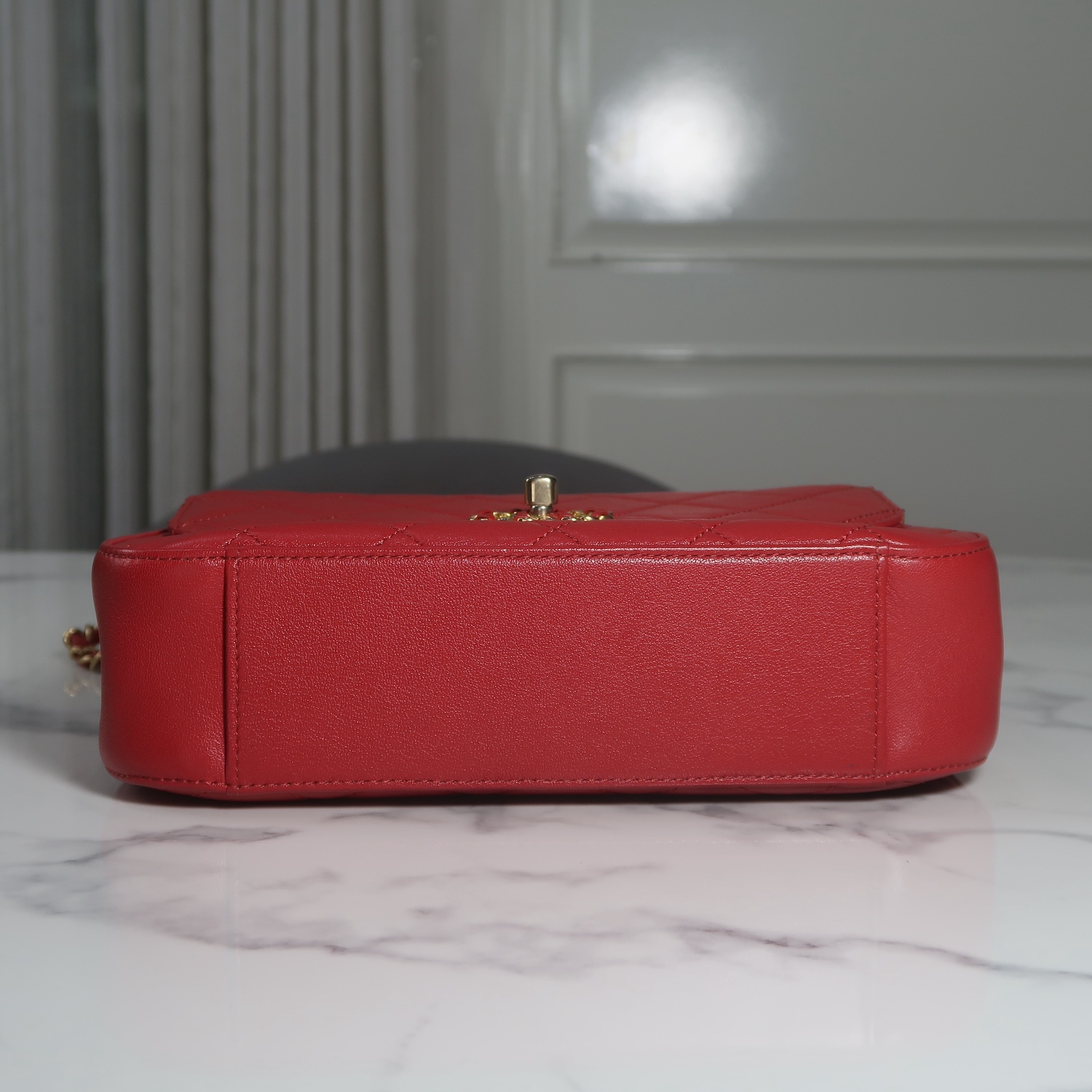 Chanel Red Lambskin Chain Infinity Top Handle Bag GHW(ใบ King Power 2019)