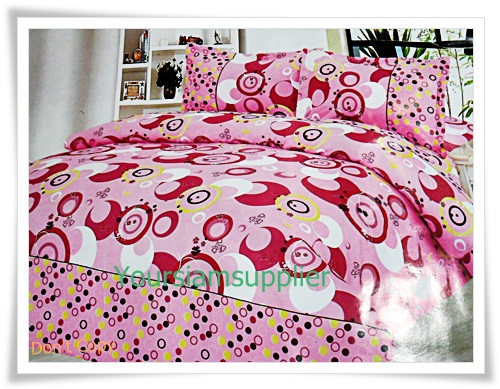 3.5 ฟุต 3 ชิ้น ชุดเครื่องนอน ผ้าปูที่นอน สีชมพูหวาน ๆ P003