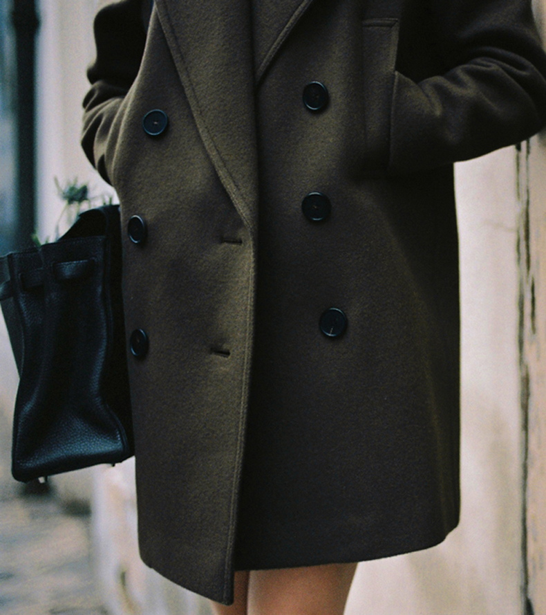 เสื้อโค้ทกันหนาว สไตล์ญี่ปุ่น ผ้าวูลเนื้อนิ่ม บุซับในกันลม พร้อมส่งจ้า เขียวขี้ม้า