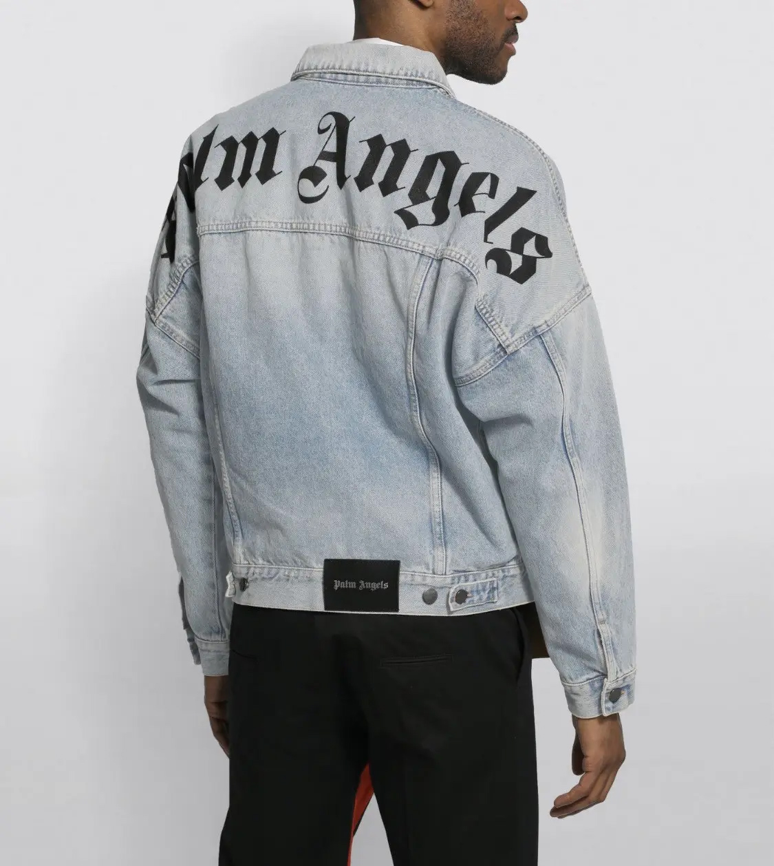 Palm Angels Blue Denim Logo Jackets