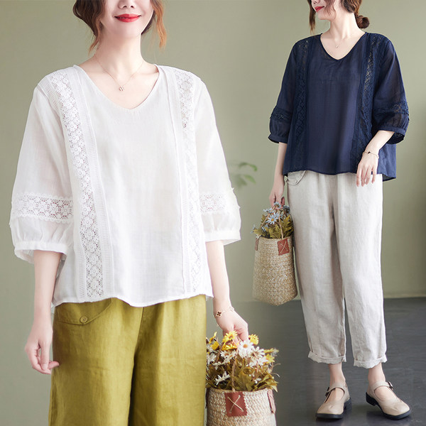 เสื้อลินิน แบบเสื้อสวยๆ เสื้อผ้าฝ้ายลินิน เสื้อเชิ้ตผ้าลินิน BY LININ