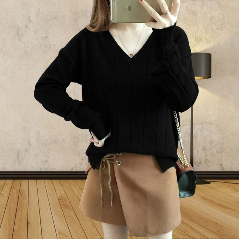 Sweater เสื้อสเวทเตอร์ไหมพรม แขนยาว เนื้อนุ่ม ใส่สบายยืดได้เยอะ พร้อมส่ง