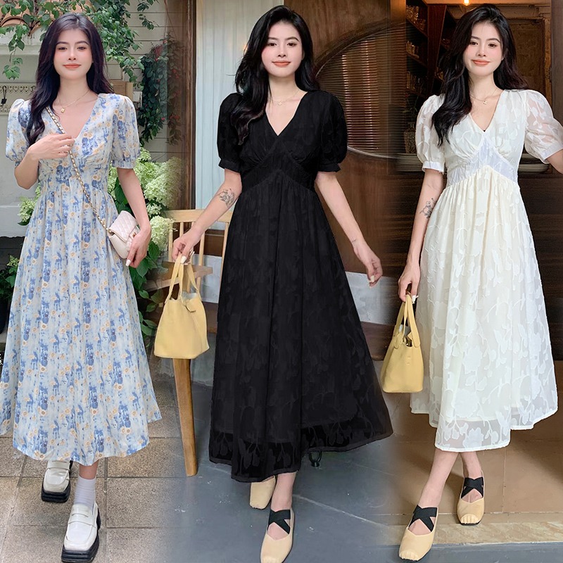 เดรสแขนสั้น มีไซส์ L-4XLอก 38-47 นิ้ว ใส่ได้ทั้งสาวหุ่นดีน่ารักจนถึงสาวอวบพลัสไซส์ จัดส่งฟรี! ทักแชทสั่งซื้อ