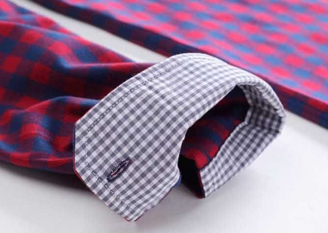 เสื้อเชิ้ตผู้ชาย เสื้อเชิ้ตแขนยาว ลายสก๊อต สไตล์ ยุโรป สามารถใส่เป็นเสื้อแจ็คเก็ต ได้ เสื้อคอปก สีแดง น้ำเงิน ดำ ฟ้า แบบสวย เท่ อย่างมีสไตล์ 622718