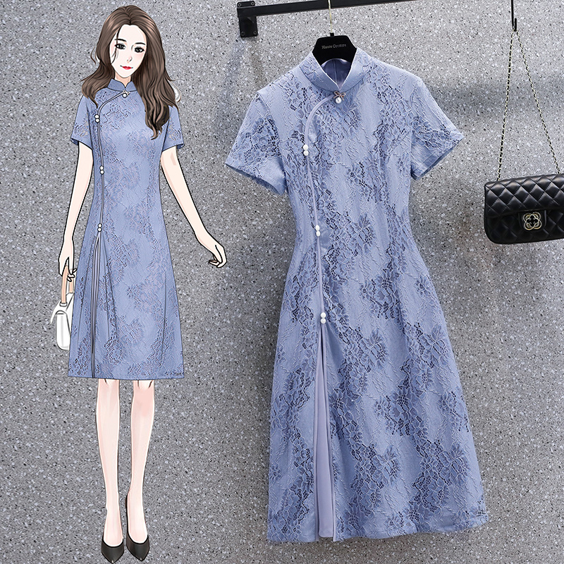 เดรสแขนสั้น มีไซส์ L-5XLอก 38-48 นิ้ว ใส่ได้ทั้งสาวหุ่นดีน่ารักจนถึงสาวอวบพลัสไซส์