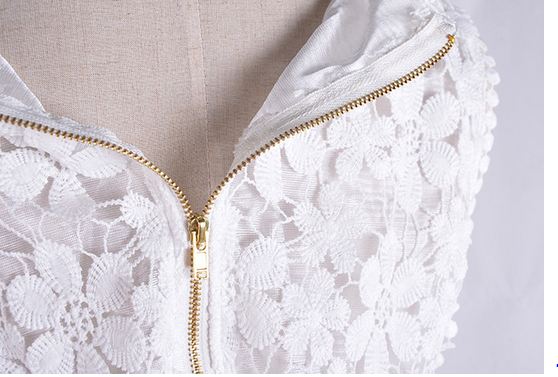 เดรสออกงาน กลางวัน งานกลางคืน เดรสผ้าลูกไม้ สีขาว กระโปรงสั้น เหนือเข่า เดรสแขนกุด มีซับใน ใส่ออกงาน สวยหรู มีระดับ 543964