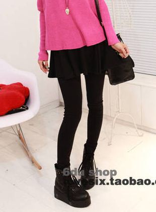 เลกกิ้ง Leggings กระโปรง น่ารักคาวาอิมากๆ พร้อมส่งจ้า black