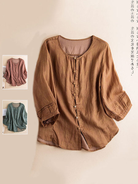 เสื้อลินิน เสื้อผ้าฝ้ายลินิน เสื้อเชิ้ตผ้าลินิน