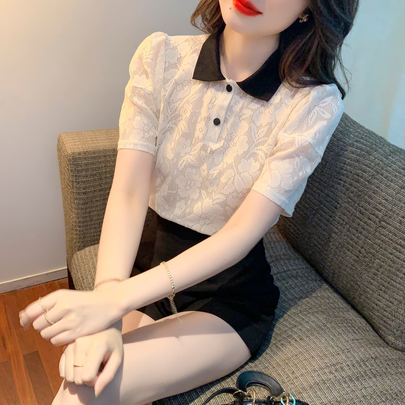 เสื้อลูกไม้ แขนสั้น