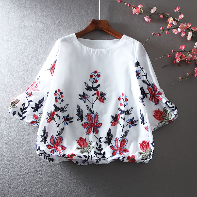 เสื้อลินิน เสื้อผ้าฝ้ายลินิน เสื้อเชิ้ตผ้าลินิน ปักลายสวยๆด้วยด้าย สไตล์VINTAGE BY Dreamroom