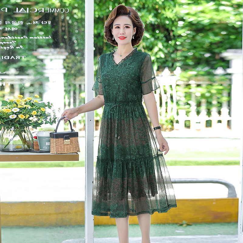 เดรสวัยผู้ใหญ่40-60ปีเดรสคุณแม่