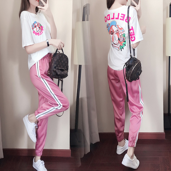 ชุดวอร์ม สูทเกาหลี Jumpsuit ชุดจั้มสูท ชุดเซท 2 ชิ้น ชุดกีฬาผู้หญิง ชุดออกกำลังกาย เสื้อกันหนาว ชุดวอร์มคู่