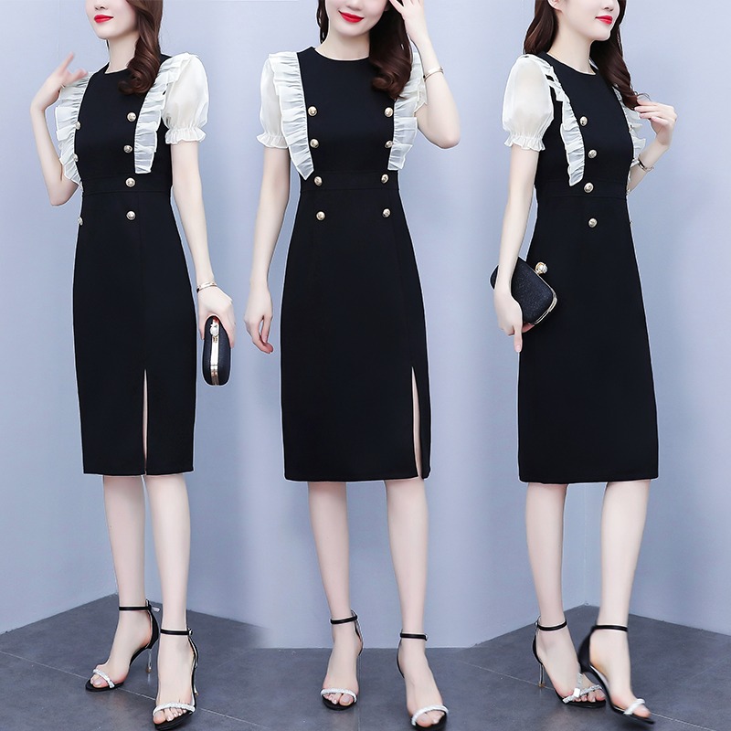 เดรสแขนสั้น มีไซส์ L-4XLอก 38-47 นิ้ว ใส่ได้ทั้งสาวหุ่นดีน่ารักจนถึงสาวอวบพลัสไซส์