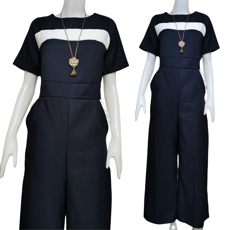 Jumpsuit676 จัมพ์สูทขายาว เอวสม็อค ซิปหลังใส่ง่าย ผ้าซาร่าเนื้อดีหนาสวยมีน้ำหนัก งานสวยใส่ง่าย สวมใส่ได้ทุกโอกาส