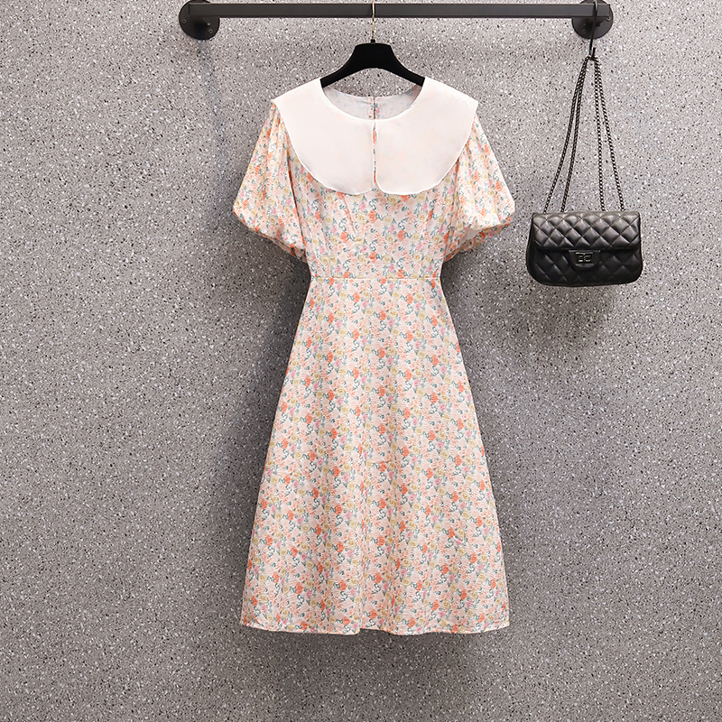 เดรสคนอ้วน เดรสสาวอวบ ชุดเดรสคนอ้วนวัยรุ่นแขนสั้น BY PLUS SIZE Girl