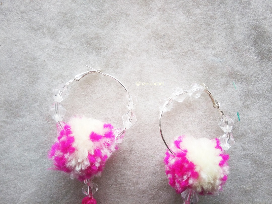 ต่างหูถักโครเชต์ crochet earrings หลากสี 4-6 นิ้ว