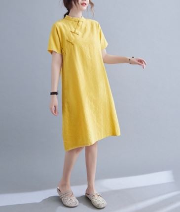 เดรส สไตล์ สาวหมวย แบบน่ารัก ๆ เดรส แบบจีน ๆ ใส่เที่ยว ใส่ทำงาน สีฟ้า สีชมพู สีเหลือง 406253