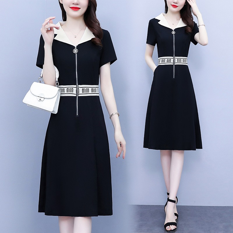 เดรสแขนสั้น มีไซส์ L-5XLอก 38-48 นิ้ว ใส่ได้ทั้งสาวหุ่นดีน่ารักจนถึงสาวอวบพลัสไซส์