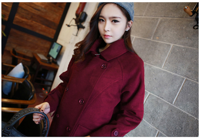 เสื้อโค้ทกันหนาว ดีเทลเยอะ ใส่ได้หลายแบบ ผ้าวูลเนื้อดีหนานุ่ม บุซับในกันลม สีแดงไวน์ พร้อมส่งจ้า ไวน์แดง