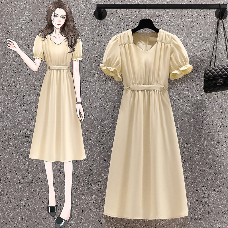เดรสแขนสั้น มีไซส์ L-4XLอก 38-47 นิ้ว ใส่ได้ทั้งสาวหุ่นดีน่ารักจนถึงสาวอวบพลัสไซส์