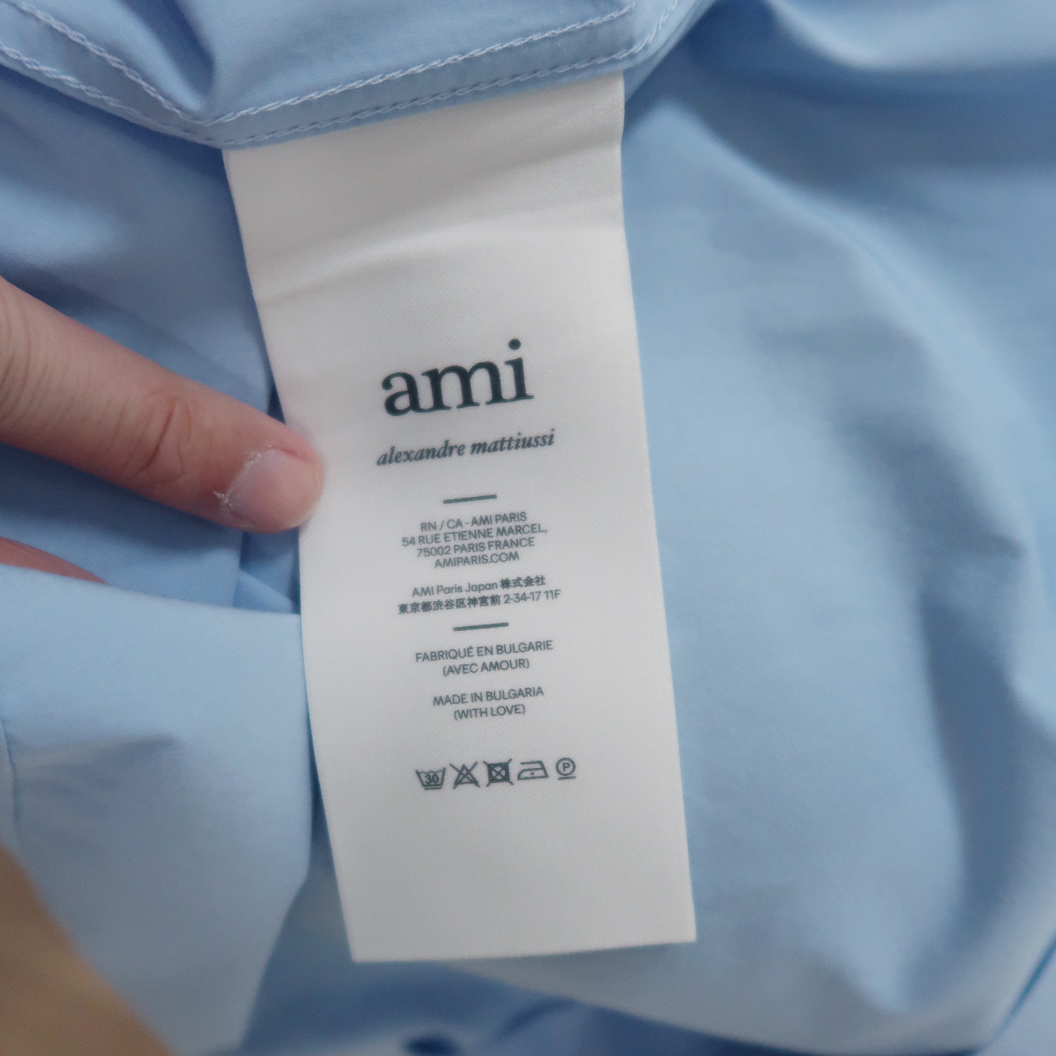Ami Blue Cotton Ami De Coeur Long Sleeve Shirts