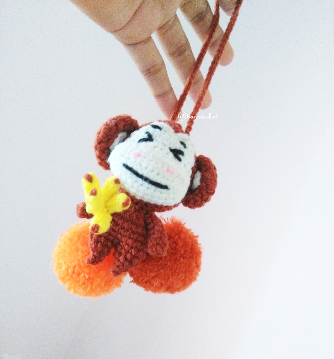 ที่ห้อยกระเป๋า พวงกุญแจตุ๊กตา ลิง dolls pom pom amigurumi crochet keychain