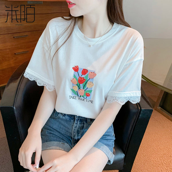 เสื้อลูกไม้ แขนสั้น