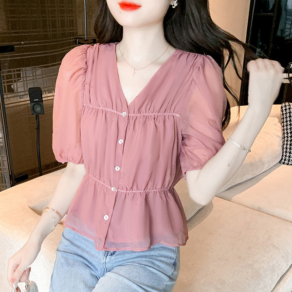 เสื้อลูกไม้ แขนสั้น