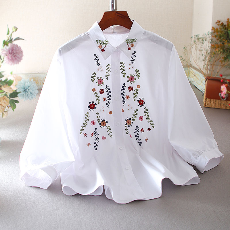 เสื้อลินิน เสื้อผ้าฝ้ายลินิน เสื้อเชิ้ตผ้าลินิน ปักลายสวยๆด้วยด้าย สไตล์VINTAGE