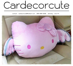 ( ลด 10 % ) KITTY-ชุด ANGLE PINK หมอนหนุนหลังหน้าคิตตี้ปีกนางฟ้า
