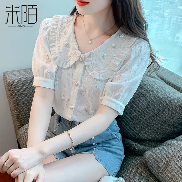 เสื้อลูกไม้ แขนสั้น