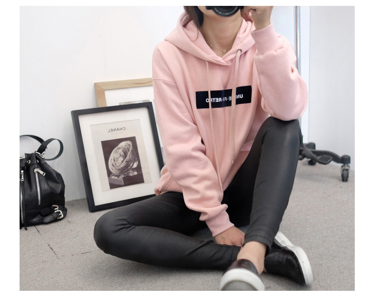 เสื้อกันหนาวฮู้ดดี้ แฟชั่นเกาหลี สีชมพู น่ารักมากจ้า ผ้าเนื้อไม่หนาใส่ในไทยได้จ้า พร้อมส่ง งานจริงในภาพสุดท้าย