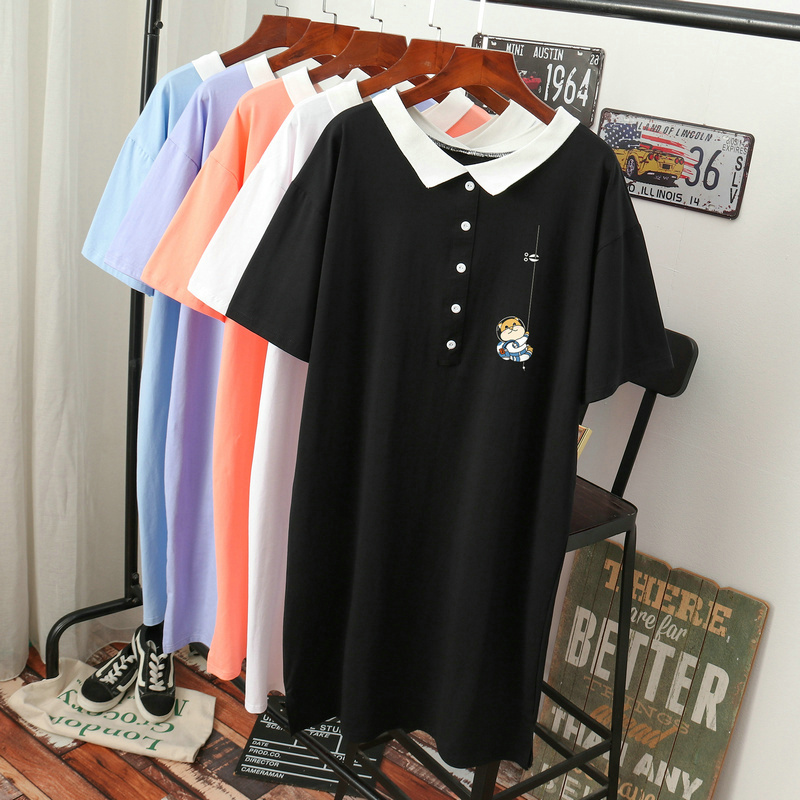 เดรสสไตล์เสื้อยืด S-3XL(อกเสื้อยืด 43- 51 นิ้ว)ใส่สบายๆอยู่บ้าน ใส่นอน